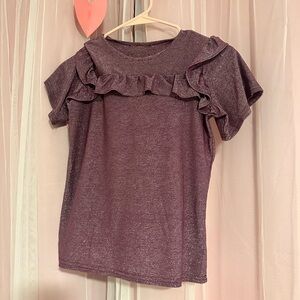 Elegant Ruffled Purple Top